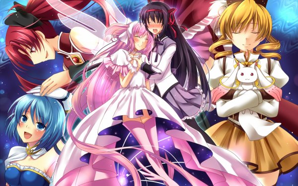 Anime Puella Magi Madoka Magica Mami Tomoe Kyuubey Kyōko Sakura Homura Akemi Sayaka Miki Madoka Kaname Ultimate Madoka HD Wallpaper | Background Image