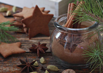still life star anise cinnamon cookie food Herbs and Spices HD Desktop Wallpaper | Background Image