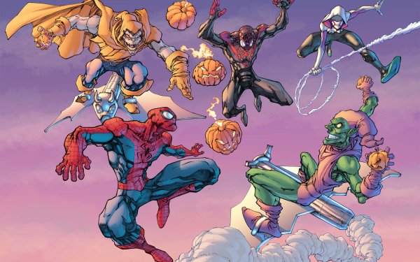 Comics Marvel Comics Superior Spider-Man Spider-Man Spider-Gwen Norman Osborn Green Goblin Hobgoblin Miles Morales HD Wallpaper | Background Image