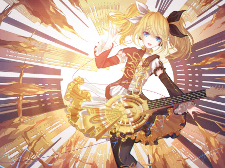 Rin Kagamine Anime Vocaloid HD Desktop Wallpaper | Background Image