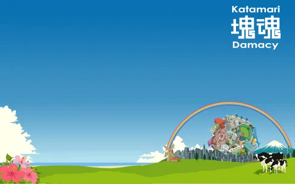 Mount Fuji cow video game Katamari Damacy HD Desktop Wallpaper | Background Image