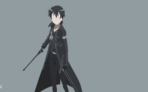 Anime Sword Art Online Kazuto Kirigaya Kirito Minimalist HD Wallpaper | Background Image