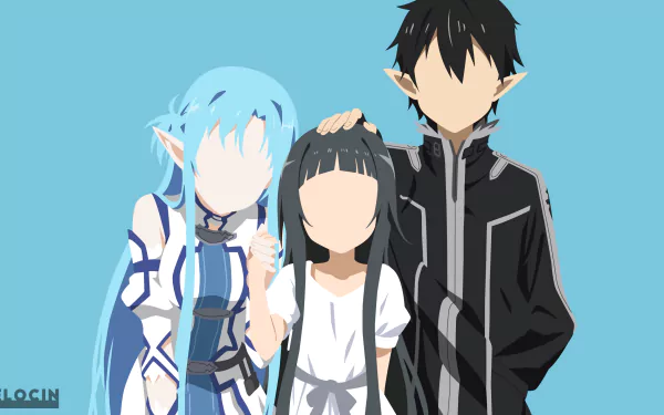 Sword Art Online minimalist Kazuto Kirigaya Kirito (Sword Art Online) Yui (Sword Art Online) Asuna Yuuki Anime Sword Art Online II minimalist anime Kirito And Asuna HD Desktop Wallpaper | Background Image