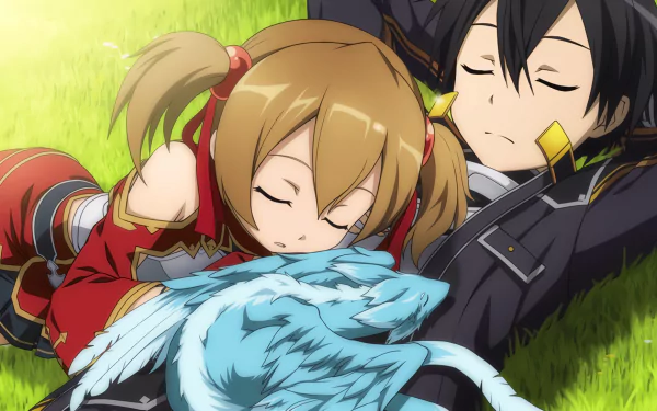 Kirito (Sword Art Online) Kazuto Kirigaya Silica (Sword Art Online) Keiko Ayano Pina (Sword Art Online) Anime Sword Art Online HD Desktop Wallpaper | Background Image