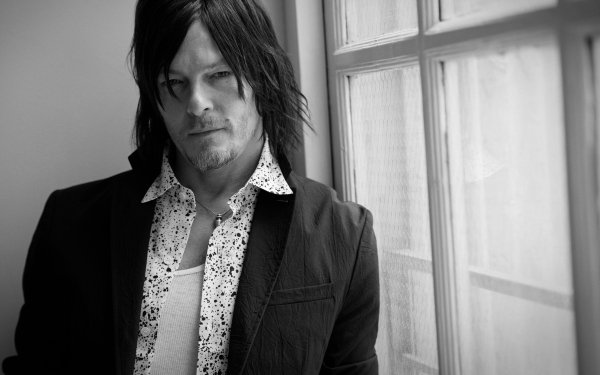 Celebrity Norman Reedus Actor American Black & White HD Wallpaper | Background Image