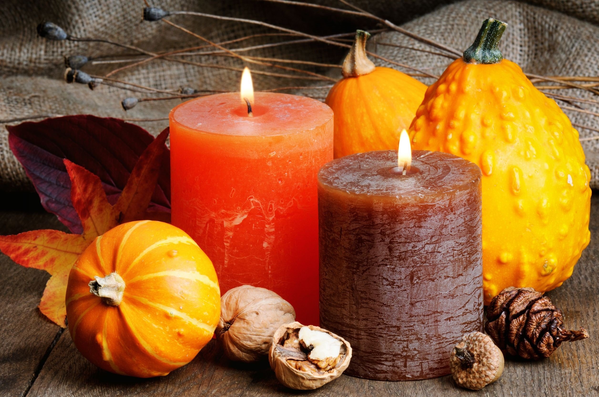 Download Fall Still Life Photography Candle HD Wallpaper