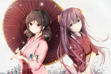 Kamikaze (Kancolle) Harukaze (Kancolle) Asakaze (Kancolle) Anime Kantai Collection HD Desktop Wallpaper | Background Image