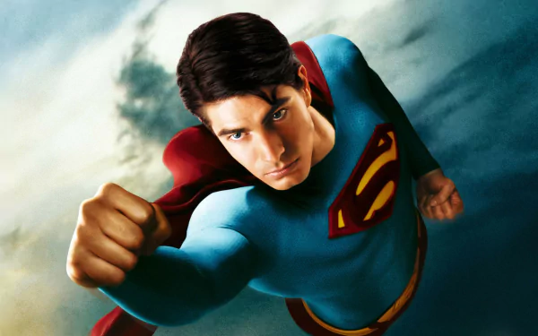 HD desktop wallpaper of Superman in flight from the movie Superman Returns.