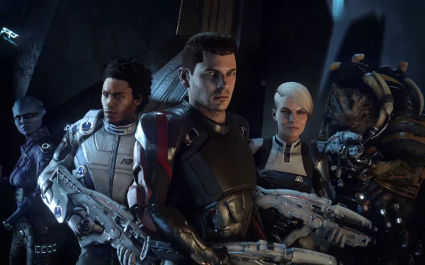 Krogan (Mass Effect) PeeBee (Mass Effect) Cora Harper Liam Kosta Scott Ryder video game Mass Effect: Andromeda HD Desktop Wallpaper | Background Image