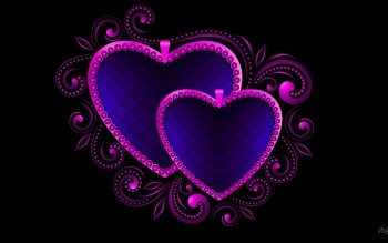 Purple and Blue Hearts by MaDonna