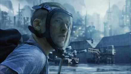HD desktop wallpaper featuring a character wearing an oxygen mask on an alien planet, inspired by the movie Avatar.