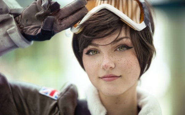 Women Cosplay Overwatch Tracer HD Wallpaper | Background Image