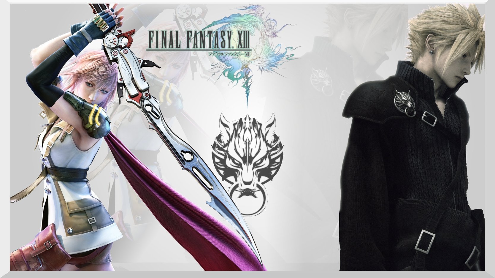 An HD desktop wallpaper featuring characters from the fantasy video game Final Fantasy, showcasing vibrant designs and iconic symbols from the series.