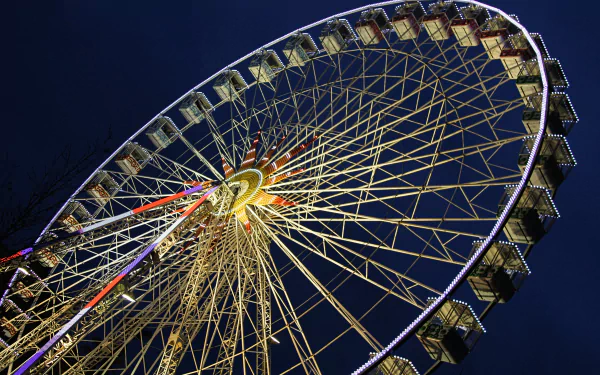 night man made ferris wheel HD Desktop Wallpaper | Background Image