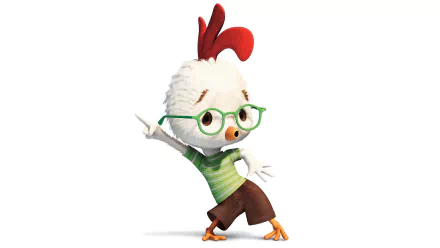 Chicken Little (movie) character striking a nervous pose on white, HD PC desktop wallpaper and background.