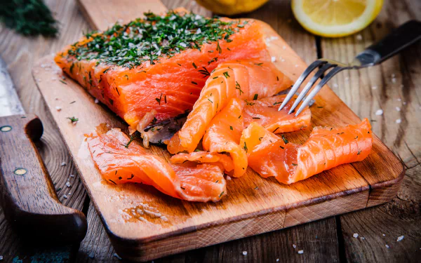 still life salmon seafood food fish HD Desktop Wallpaper | Background Image