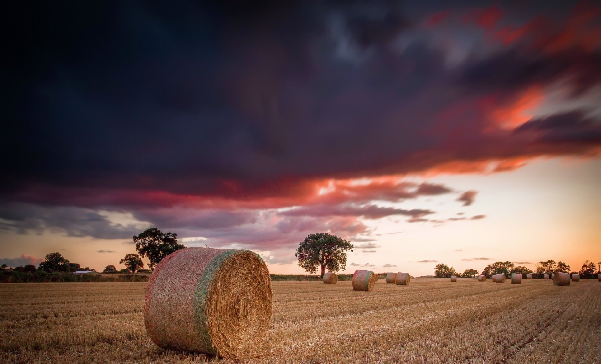 Download Cloud Field Summer Nature Haystack HD Wallpaper | 2048x1240 ...