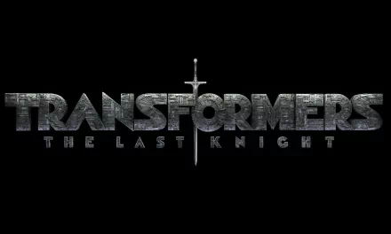HD desktop wallpaper featuring the movie logo of Transformers: The Last Knight with a sword integrated into the text, set against a black background.