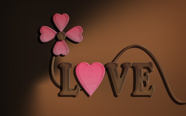 Artistic Love Heart Pink Flower HD Wallpaper | Background Image