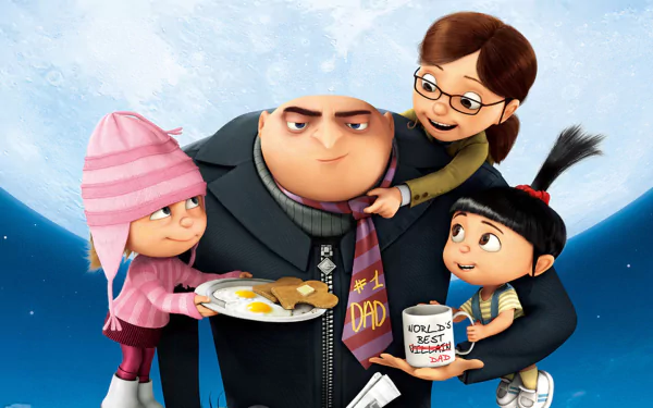 Agnes (Despicable Me) Edith (Despicable Me) Gru (Despicable Me) Margo (Despicable Me) movie Despicable Me 2 HD Desktop Wallpaper | Background Image
