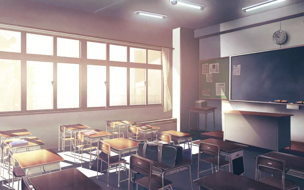 school Anime classroom HD Desktop Wallpaper | Background Image