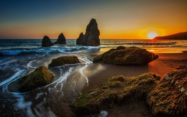 Earth Ocean Nature Horizon Sunrise HD Wallpaper | Background Image