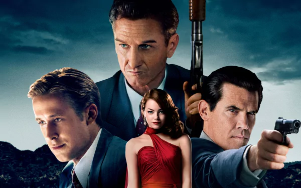 Sean Penn Ryan Gosling Josh Brolin Emma Stone movie Gangster Squad HD Desktop Wallpaper | Background Image