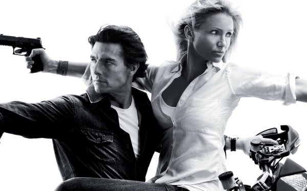 Movie Knight And Day Tom Cruise Cameron Diaz Black & White HD Wallpaper | Background Image