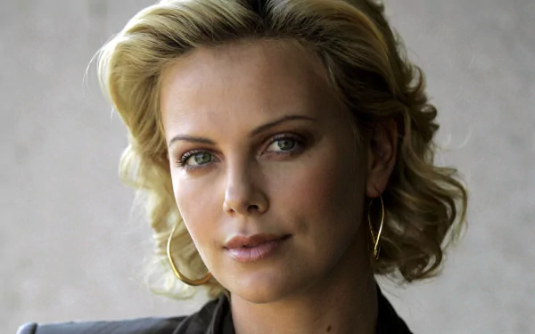 earrings green eyes face blonde South African actress Celebrity Charlize Theron HD Desktop Wallpaper | Background Image