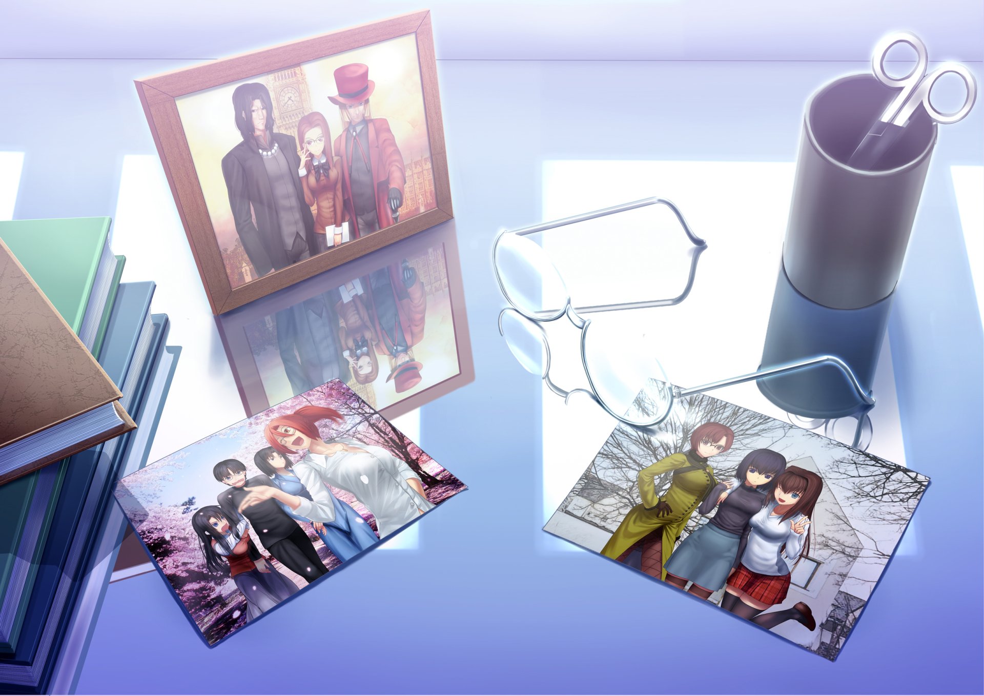 Download Glasses Scissors Photography Mikiya Kokutou Aoko Aozaki Araya Souren Touko Aozaki Cornelius Alba Anime The Garden Of Sinners HD Wallpaper