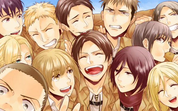 Ymir (Attack on Titan) Sasha Blouse Reiner Braun Mikasa Ackerman Jean Kirstein Marco Bott Eren Yeager Connie Springer Historia Reiss Bertholdt Hoover Armin Arlert Annie Leonhart Anime Attack on Titan Eren & Mikasa HD Desktop Wallpaper | Background Image