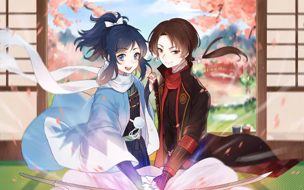 Yamatonokami Yasusada Kashuu Kiyomitsu Anime Touken Ranbu HD Desktop Wallpaper | Background Image