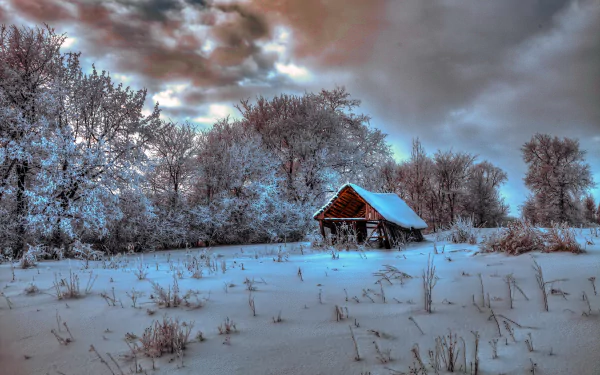  Winter Clouds over Old Shack