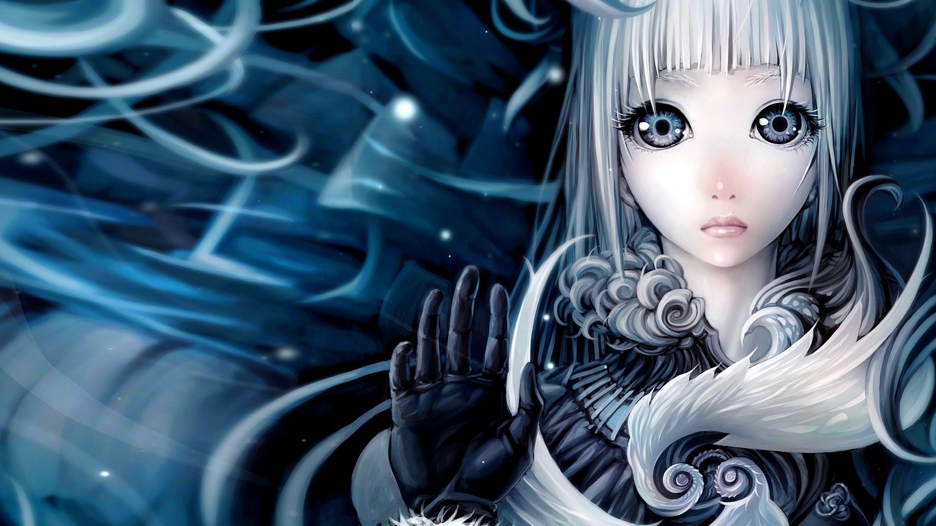 Download Blue Eyes White Hair Sad Anime Girl Anime Girl Sad Anime HD Wallpaper