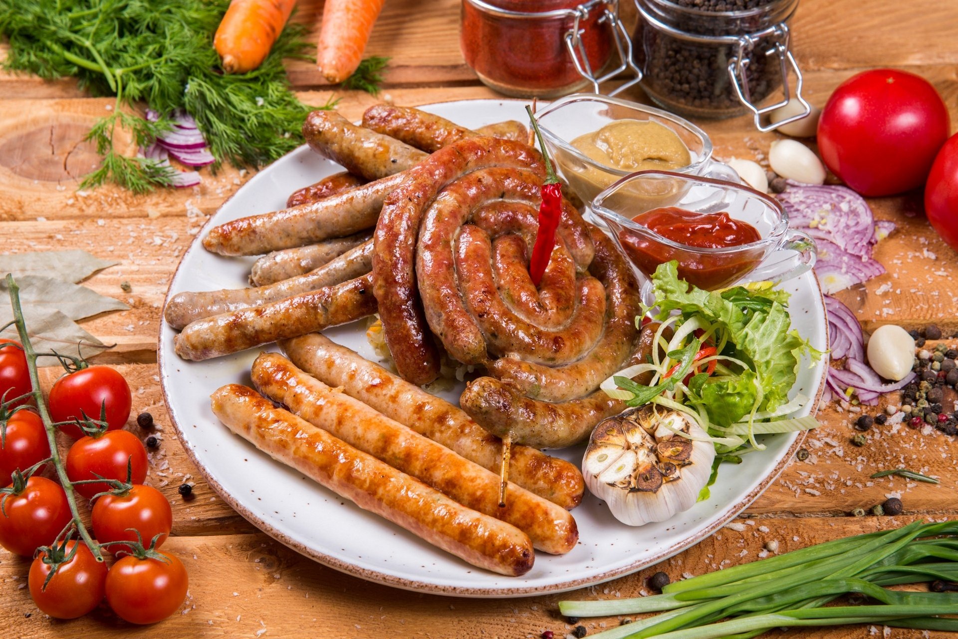 Download Sauce Still Life Sausage Food Meat HD Wallpaper