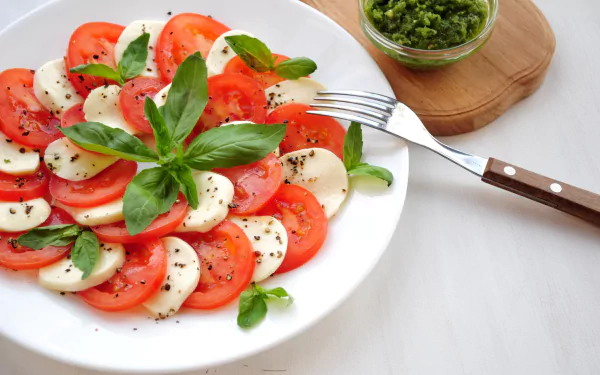 mozzarella cheese tomato food salad HD Desktop Wallpaper | Background Image