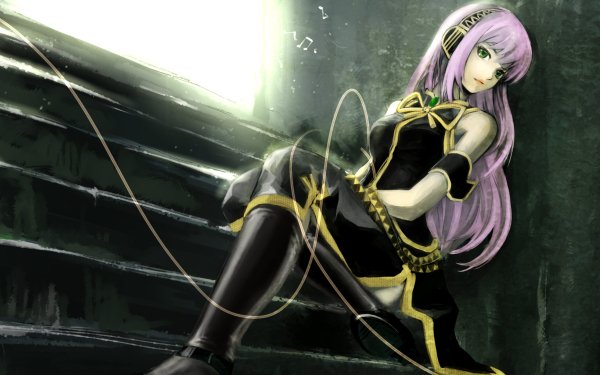 Anime Vocaloid Black Dress Pink Hair Long Hair Green Eyes Luka Megurine HD Wallpaper | Background Image