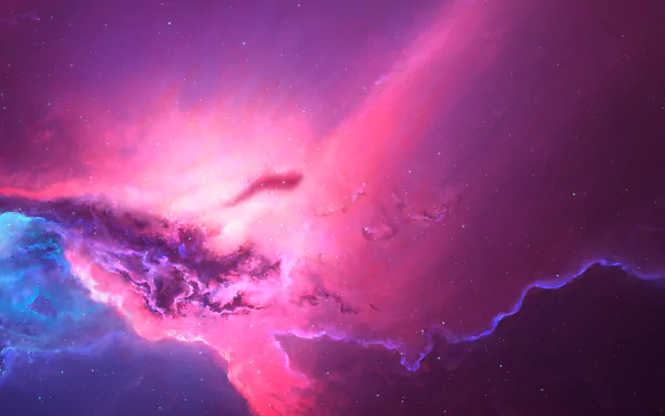 HD desktop wallpaper of a colorful cosmos scene with vibrant red, pink, and blue nebula features set against the vastness of space, evoking a Sci-Fi atmosphere.