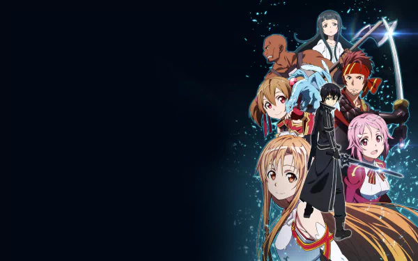 Lisbeth (Sword Art Online) Rika Shinozaki Keiko Ayano Silica (Sword Art Online) Pina (Sword Art Online) Ryoutarou Tsuboi Klein (Sword Art Online) Andrew Gilbert Mills Yui (Sword Art Online) Kazuto Kirigaya Kirito (Sword Art Online) Asuna Yuuki Anime Sword Art Online HD Desktop Wallpaper | Background Image