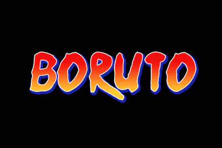 HD PC desktop wallpaper featuring the bold, colorful BORUTO logo from the anime series Boruto against a black background.