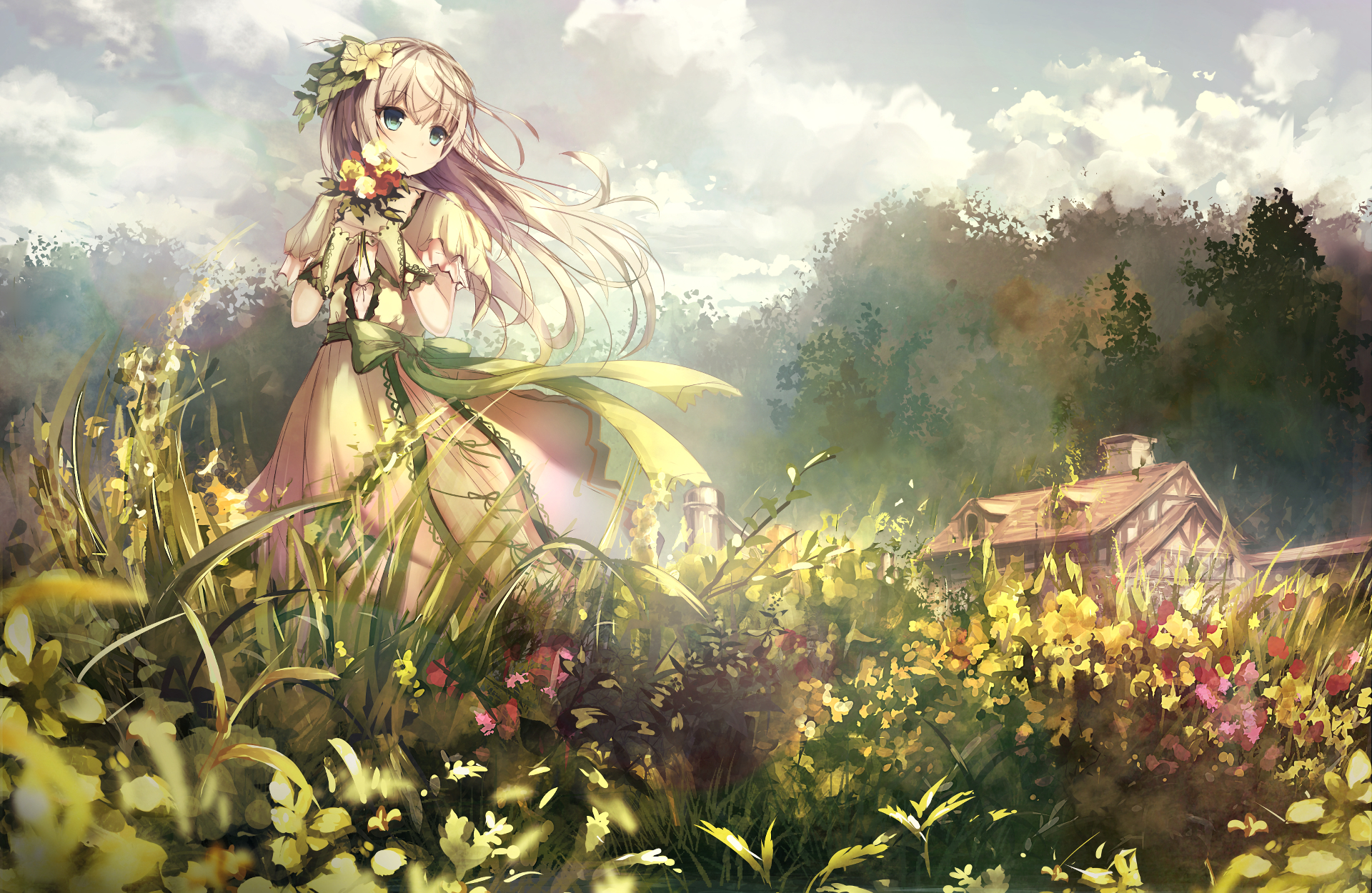 Serenity in Bloom: Original Anime HD Wallpaper by MISSILE228