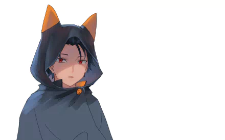 HD anime desktop wallpaper featuring Subaru Natsuki from Re:Zero - Starting Life in Another World wearing a dark hood with cat ears.