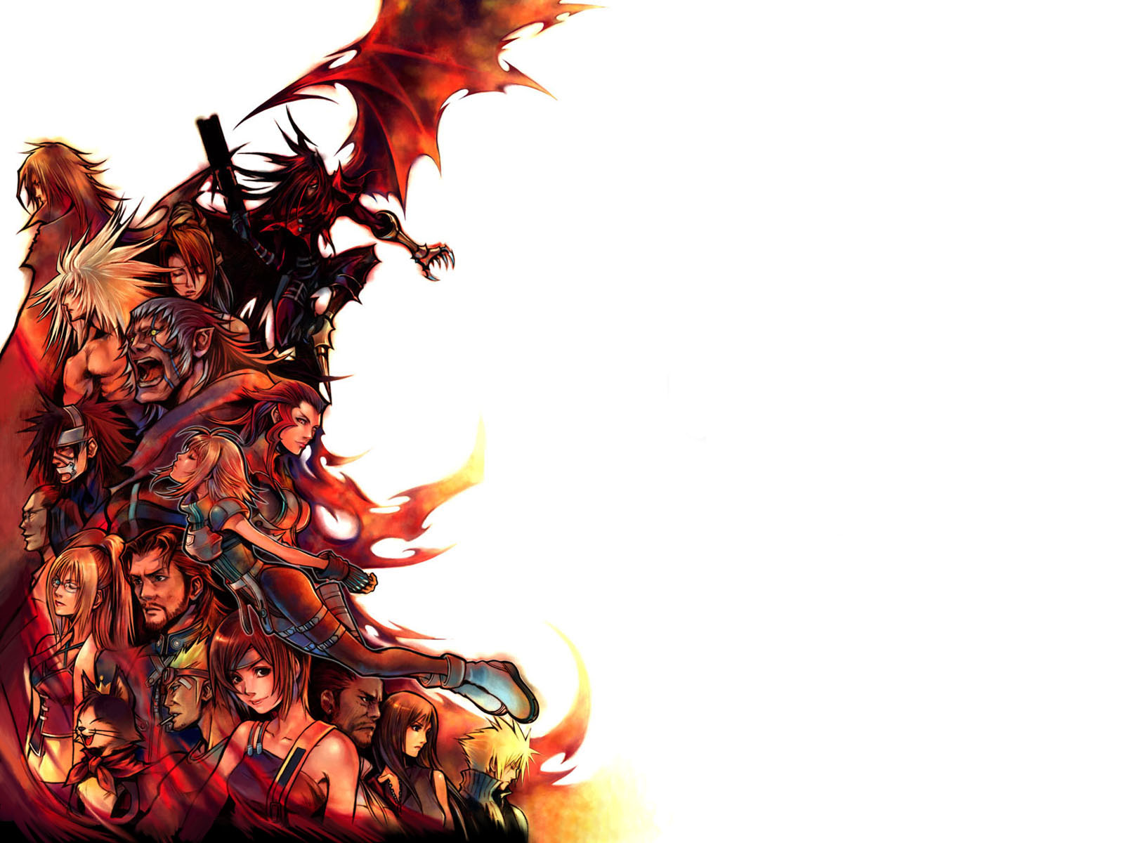 Final Fantasy 7 desktop wallpaper featuring the iconic characters and setting from the game.
