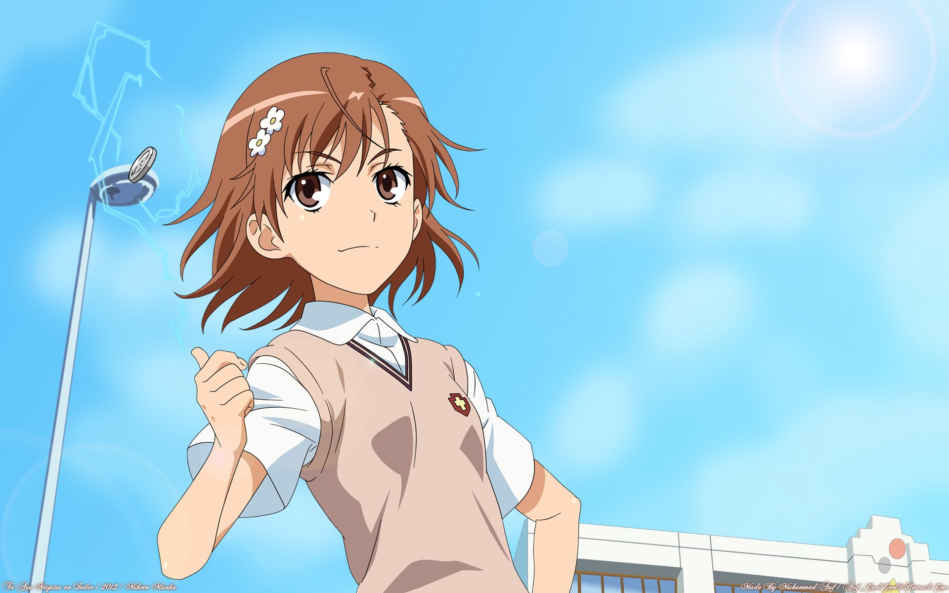 Download School Uniform Short Hair Brown Eyes Brown Hair Mikoto Misaka Anim...