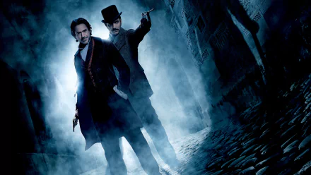 Jude Law Robert Downey Jr. movie Sherlock Holmes: A Game of Shadows HD Desktop Wallpaper | Background Image