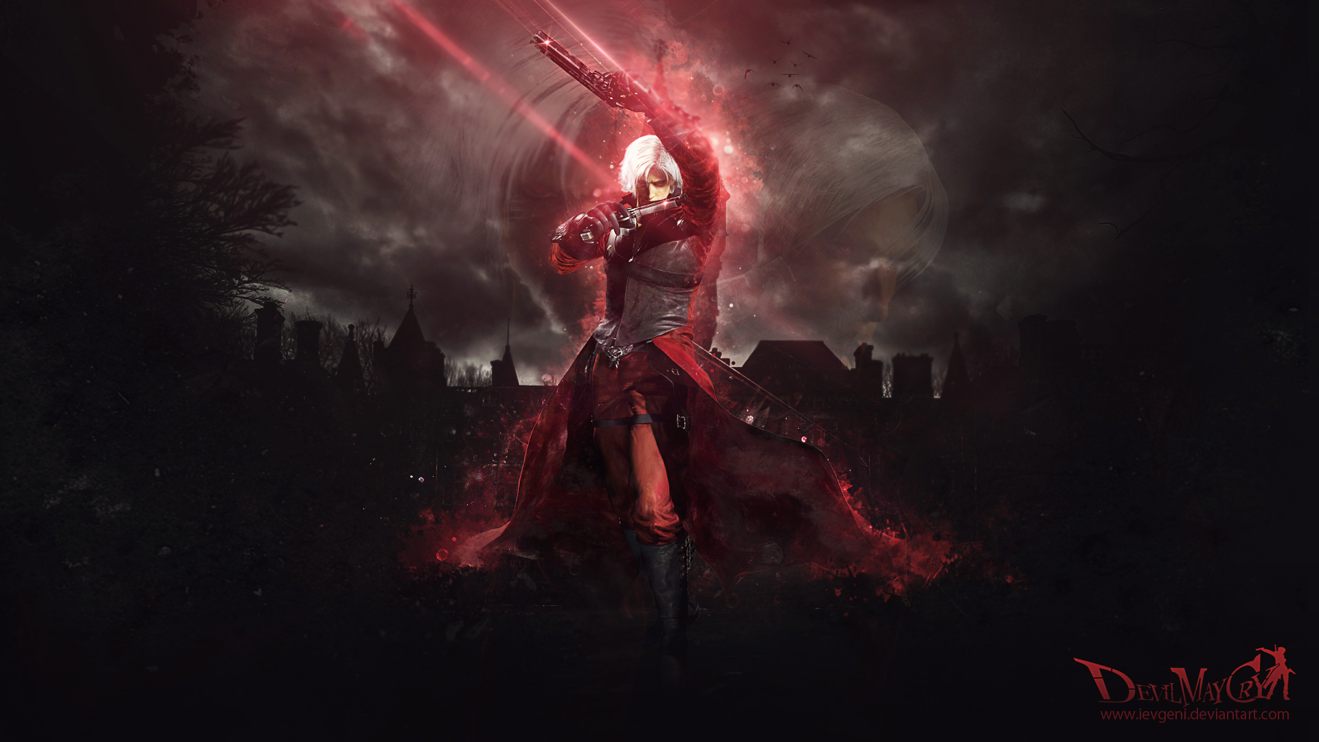 Wallpaper guns, sword, Dante, DMC, red coat, Dante, game