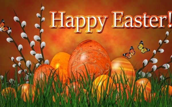 Holiday Easter Easter Egg orange Happy Easter HD Wallpaper | Background Image