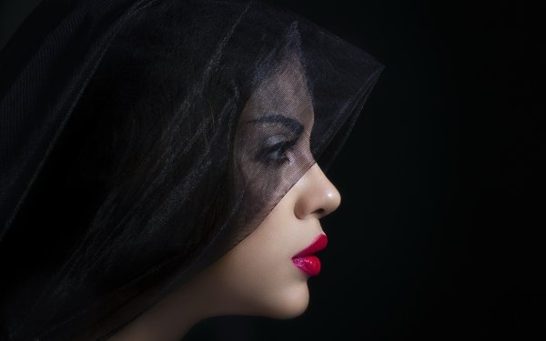 Women Face Model Lipstick Veil HD Wallpaper | Background Image
