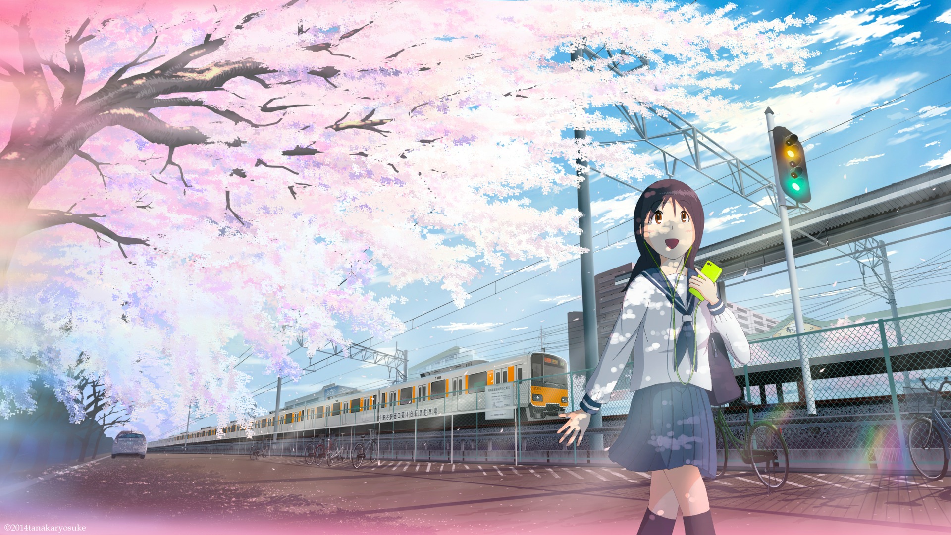 Download Train Anime Original HD Wallpaper by Ryo Tagami