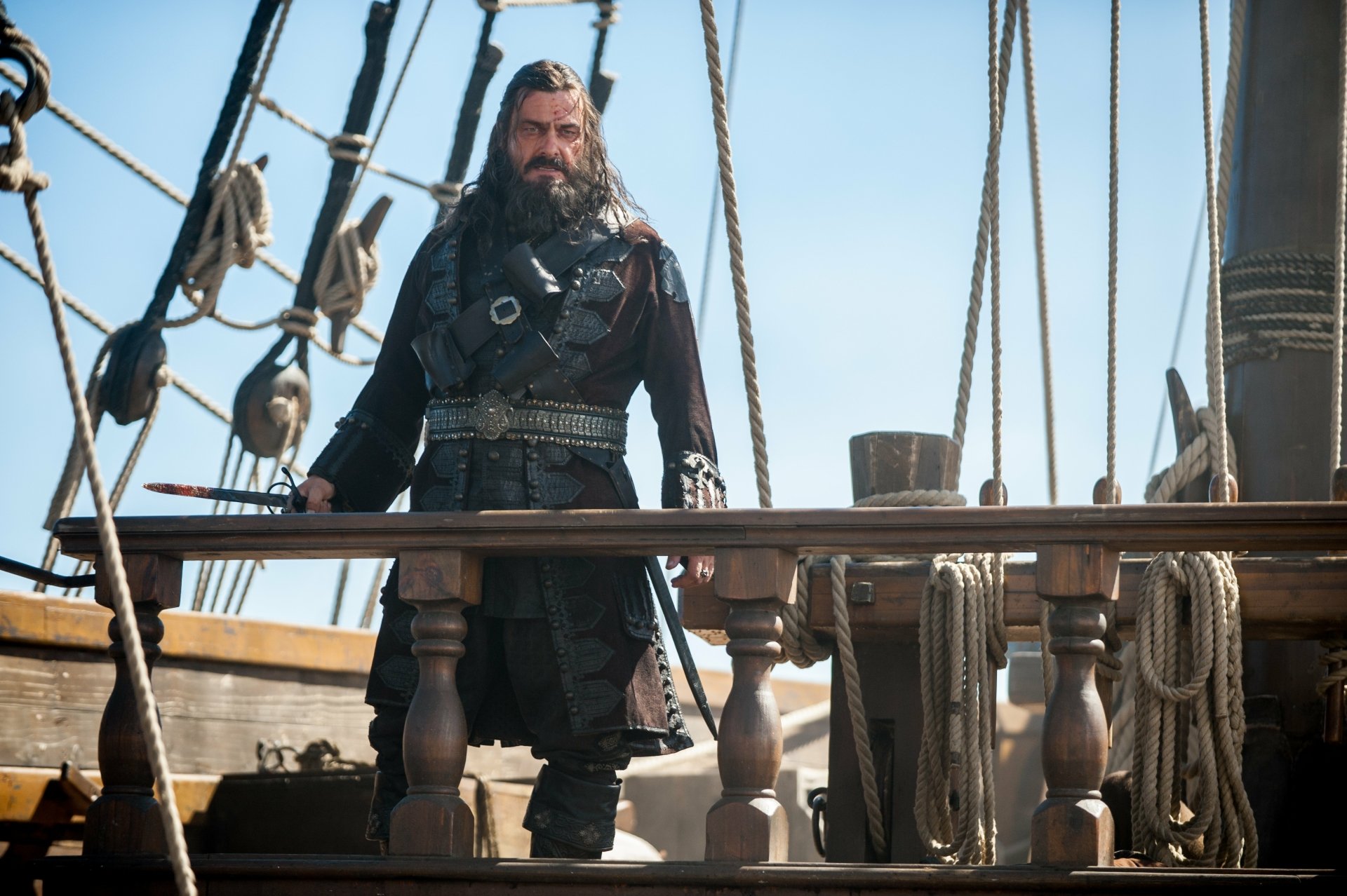 Download Blackbeard (Black Sails) Edward Teach Ray Stevenson TV Show Black Sails 4k Ultra HD Wallpaper